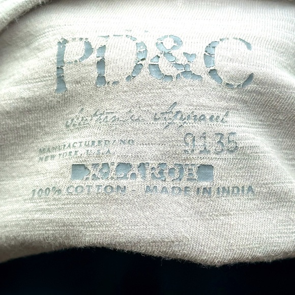 PD&C long sleeve v-neck tee. Size XXL. Men. Light grey. Good condition! - Picture 4 of 5